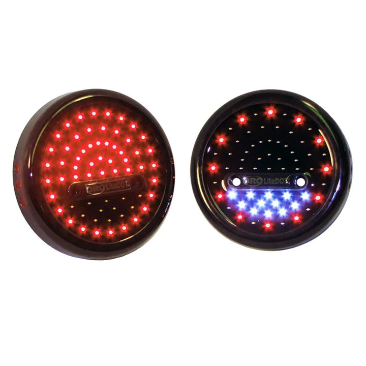 ORO Round LED Tail Lights 5 Inch Round Red/White Pair LiteDOT