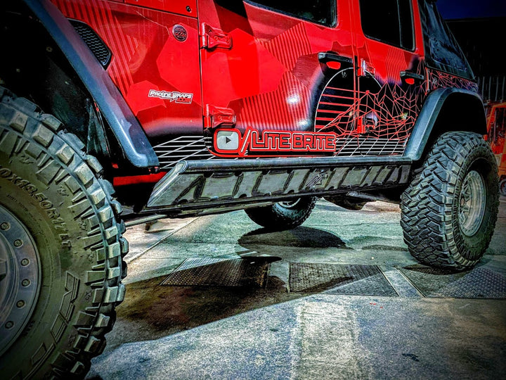 JLU Rock Sliders - Frame Mounted - Rimrocker Series.
