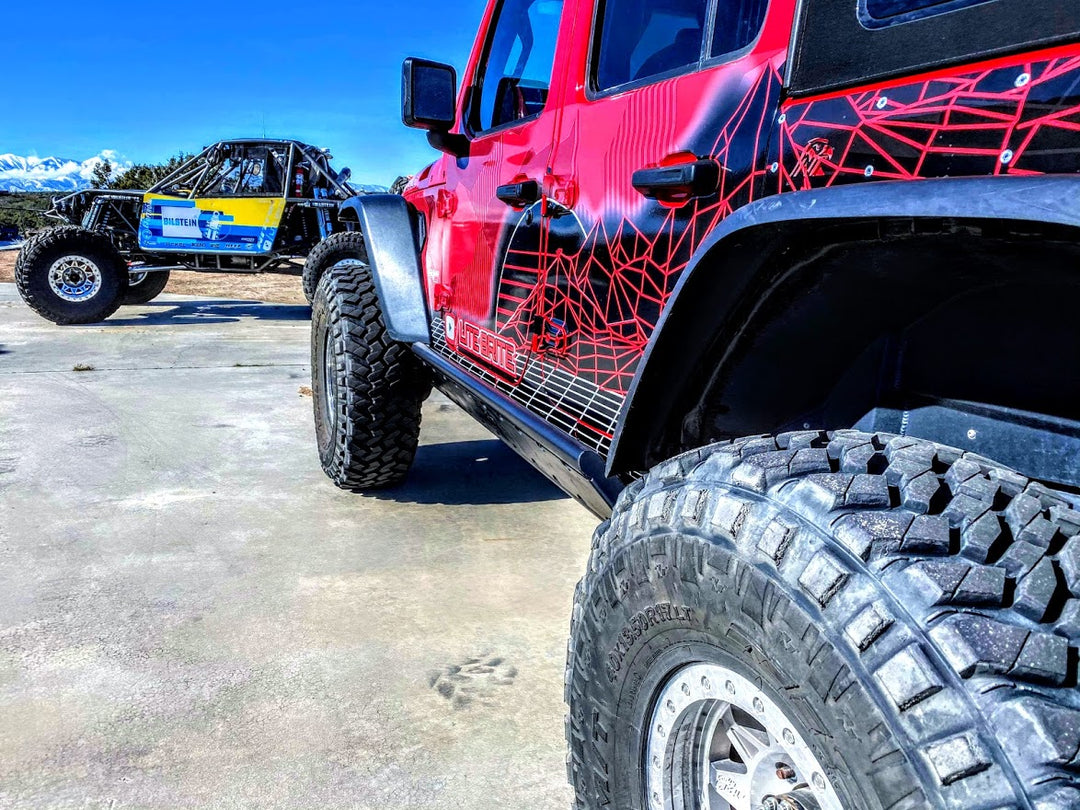 JLU Rock Sliders - Frame Mounted - Rimrocker Series.