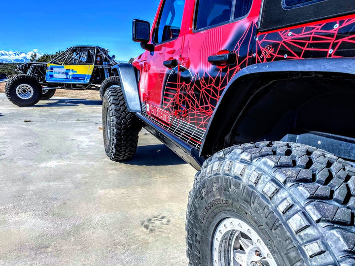 JLU Rock Sliders - Frame Mounted - Rimrocker Series.