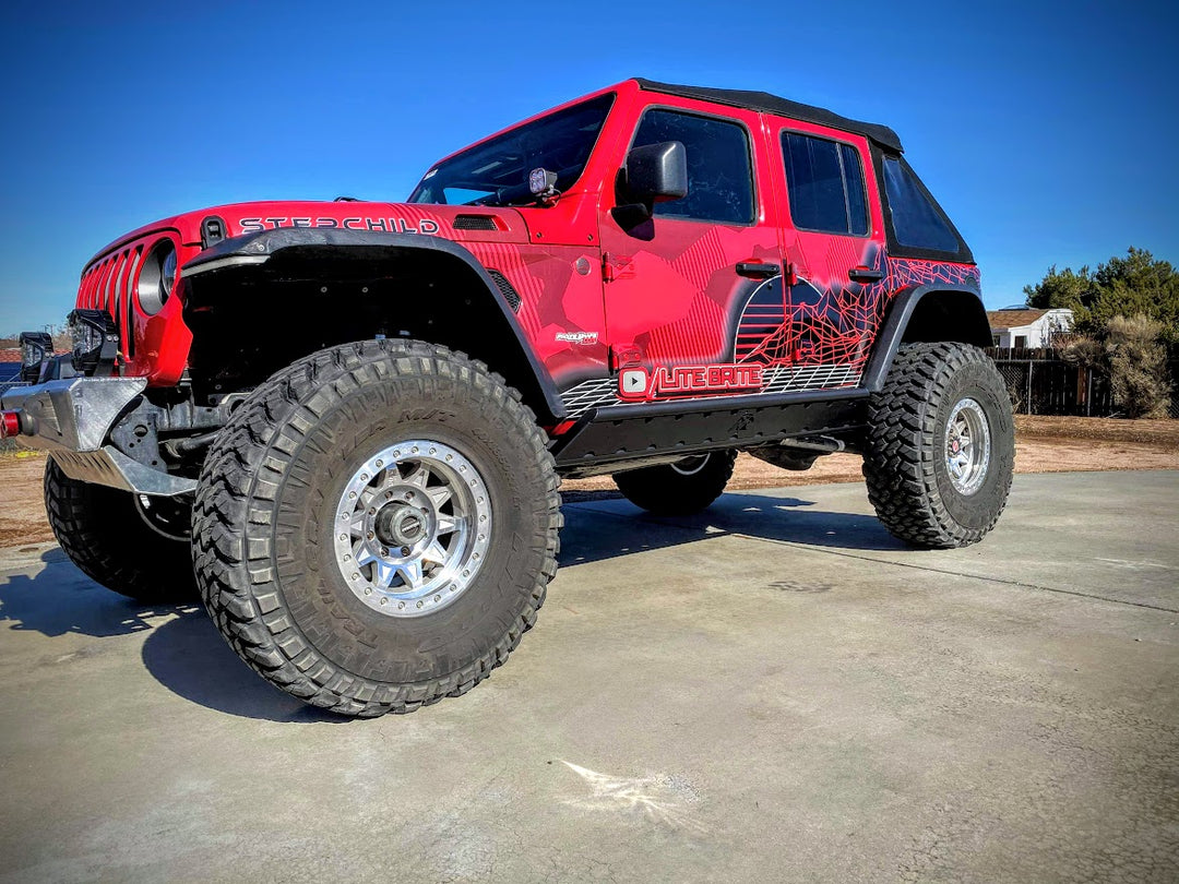 JLU Rock Sliders - Frame Mounted - Rimrocker Series.