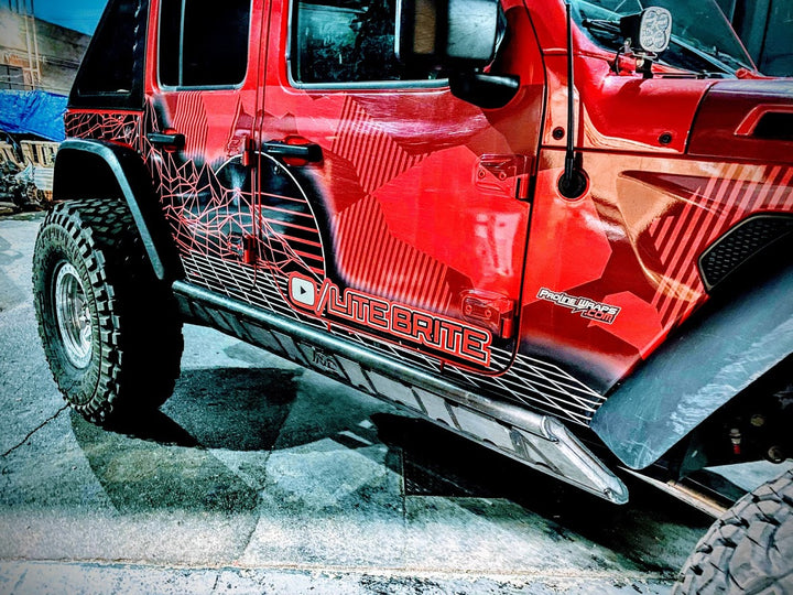 JLU Rock Sliders - Frame Mounted - Rimrocker Series.