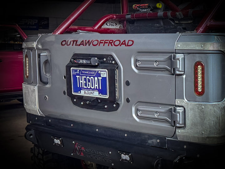 JL Spare Tire Delete & License Plate Relocation Bracket