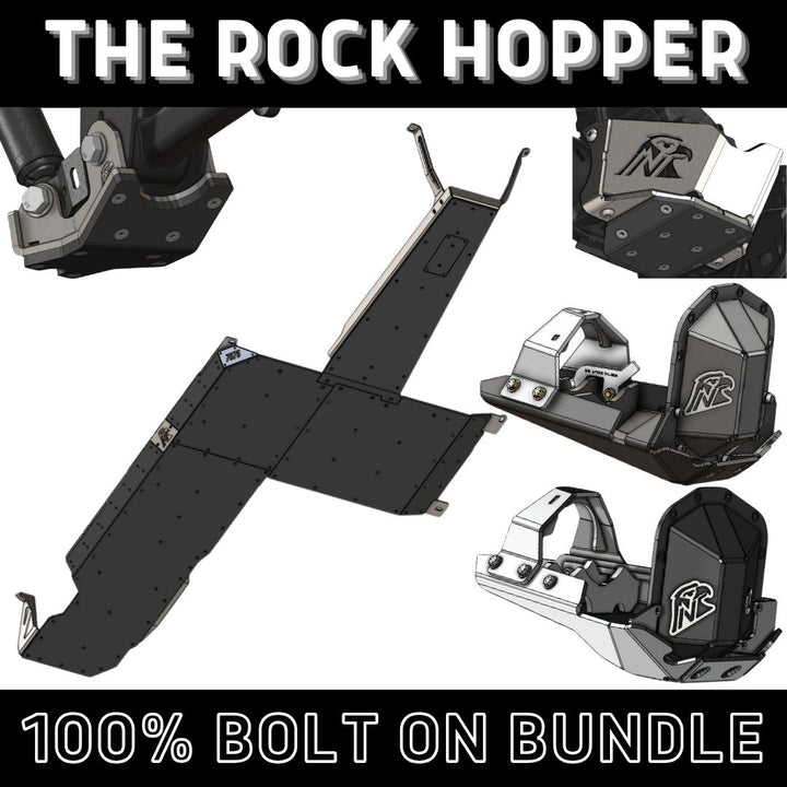 Rock Hopper Bundle: Undercarriage Skid Package (2.0 Turbo JLU - Bare Metal)